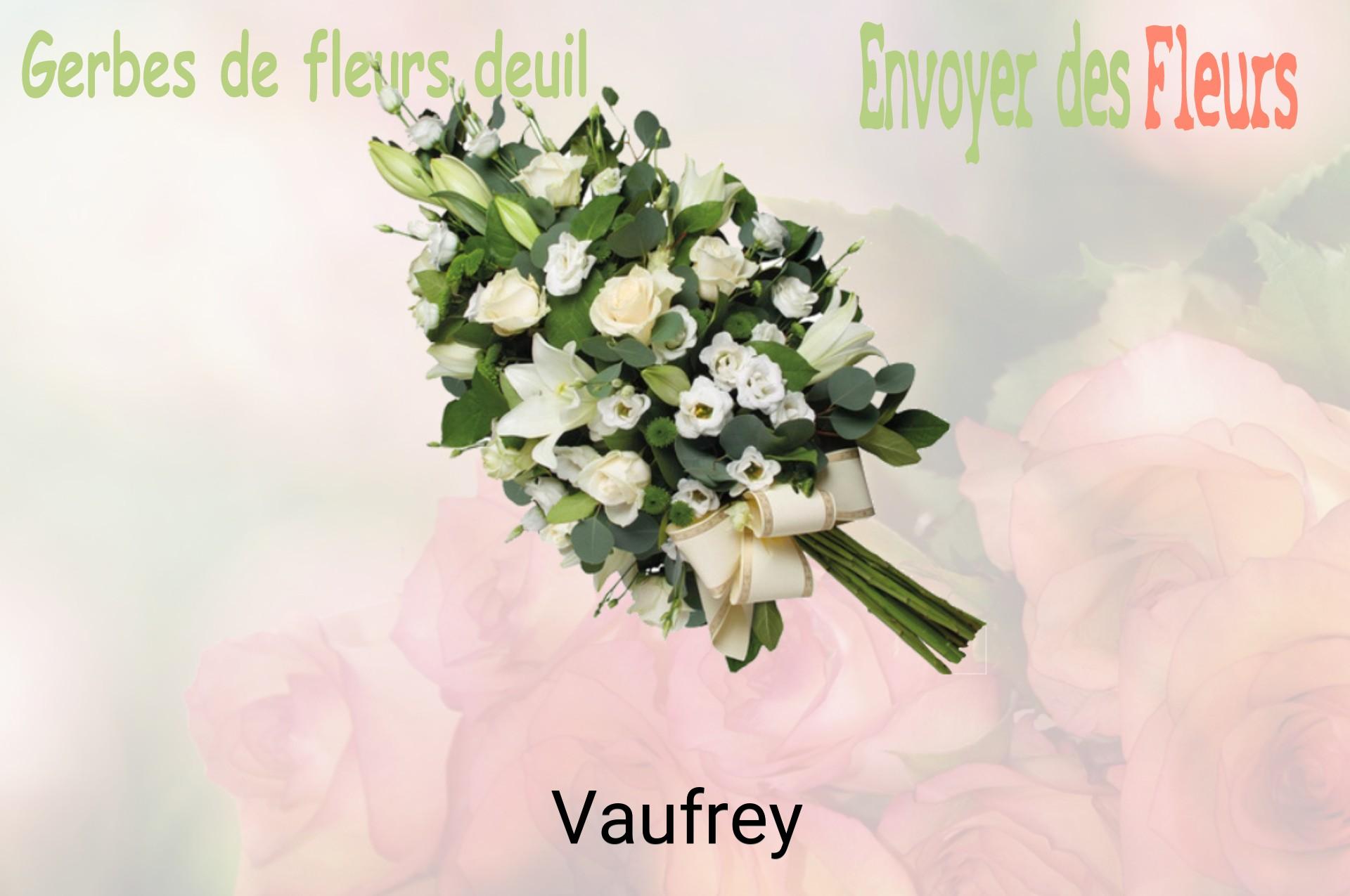 Gerbe de fleurs de deuil livrée à Vaufrey